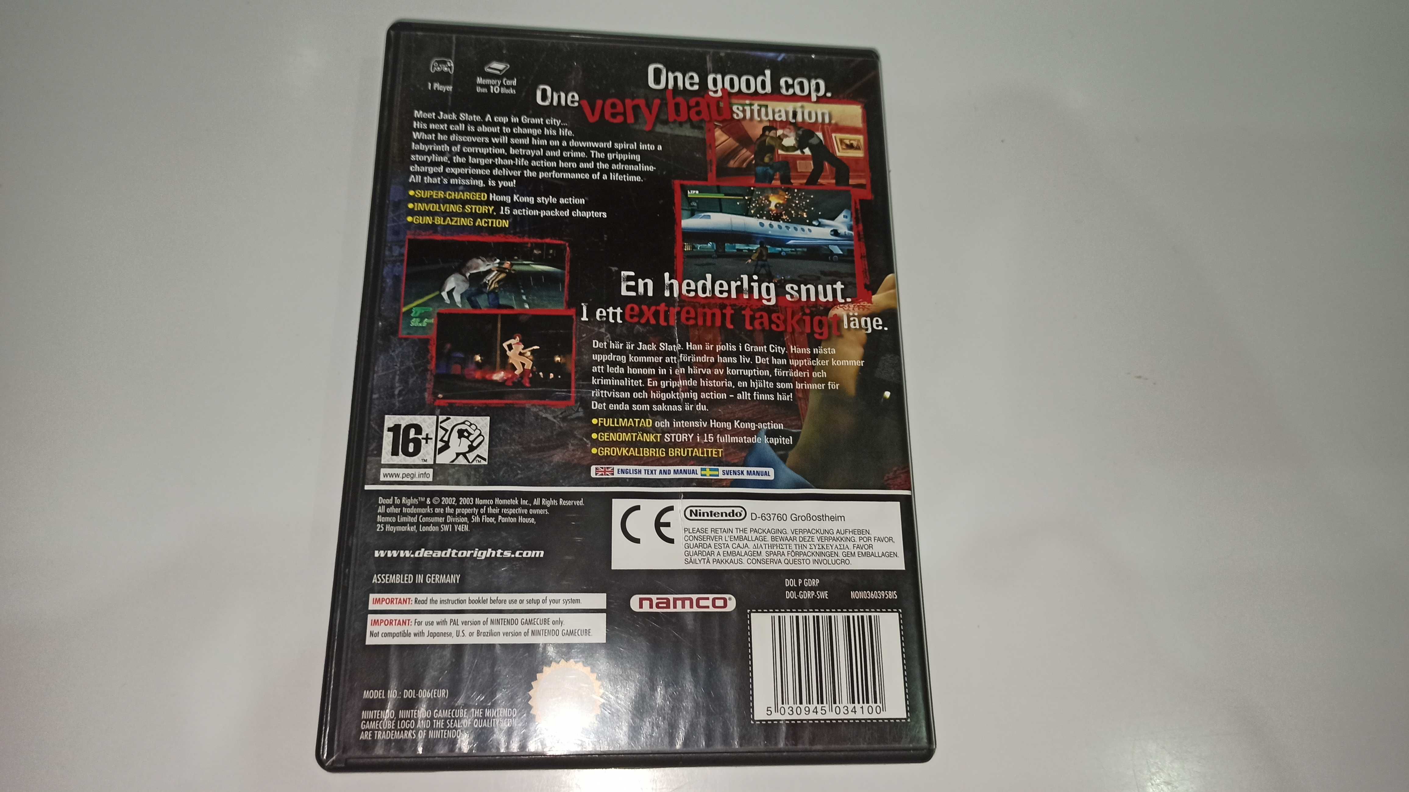 nintendo gamecube DEAD TO RIGHTS hit od NAMCO wersja PAL unikat