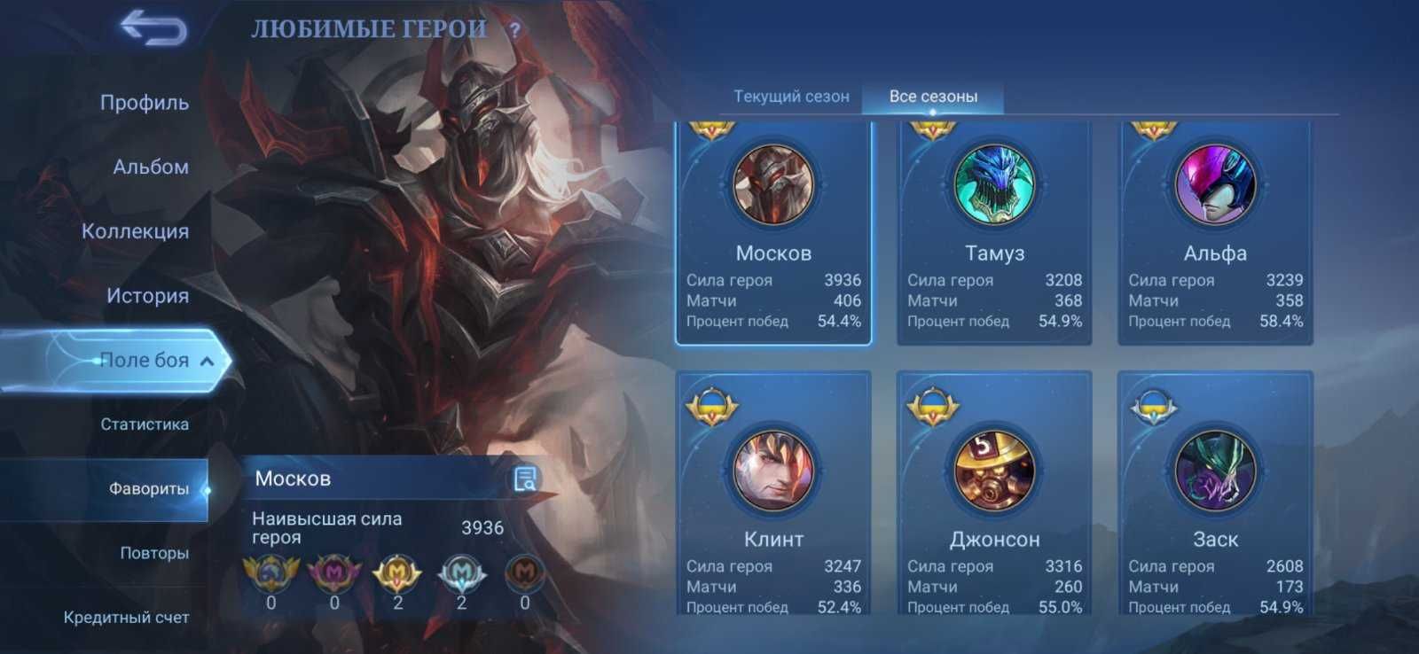 Продам account Mobile Legends Bang Bang MLBB