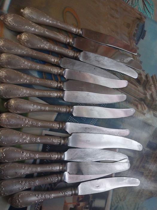 Серебро Ложки НОВЫЕ ЛЮЗ!Мельхиор СССР,клеймо, остались только ножи Б/У