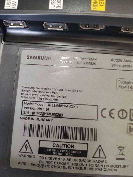 Tv Samsung UE32M5525AKXXC AVARIADA para peças