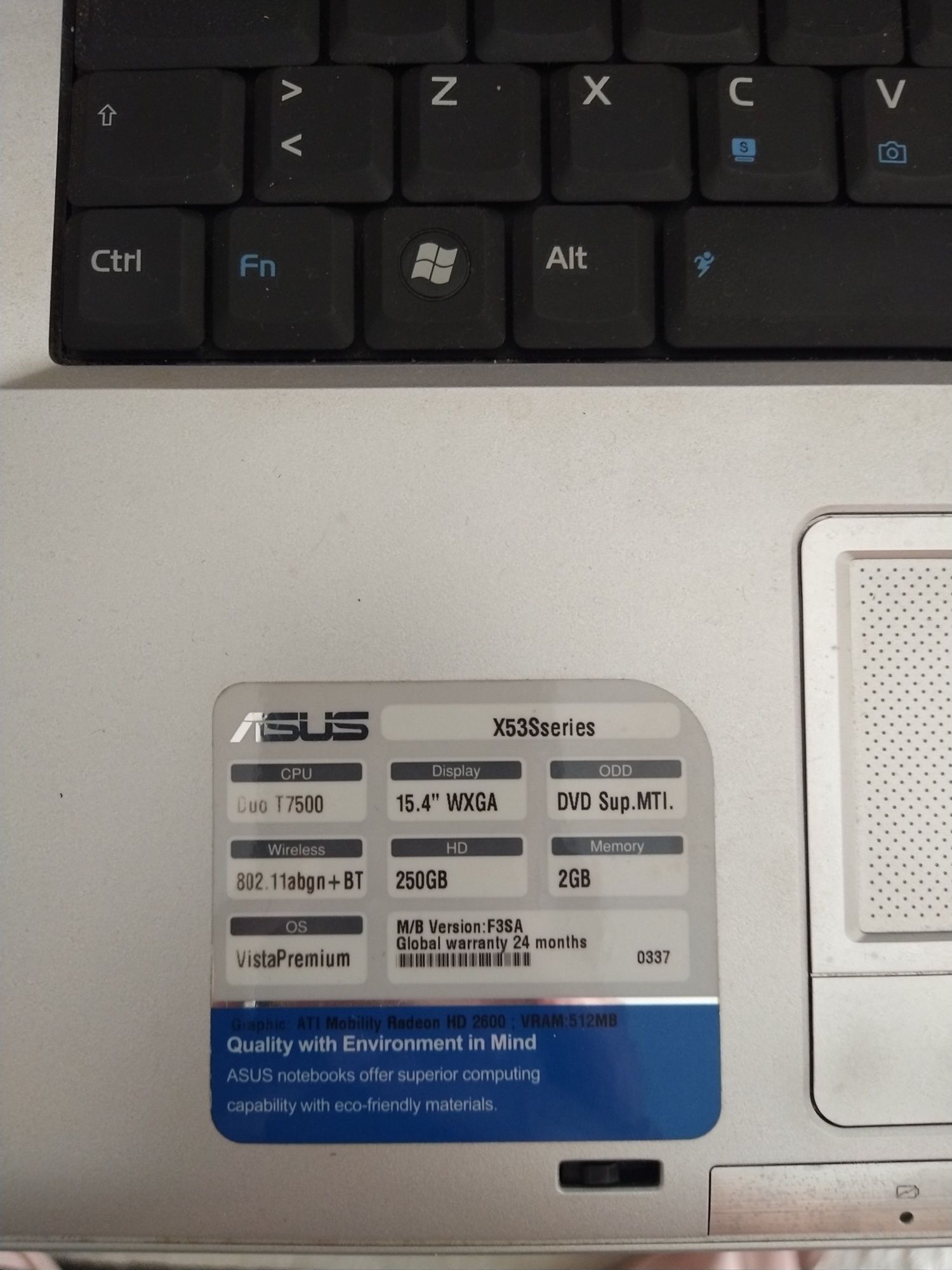 Computador ASUS x53
