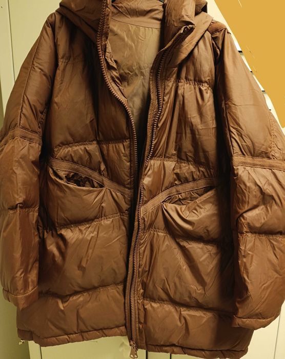 Kurtka damska brąz ceglasty, kaczy puch, r. Oversize, z metki M