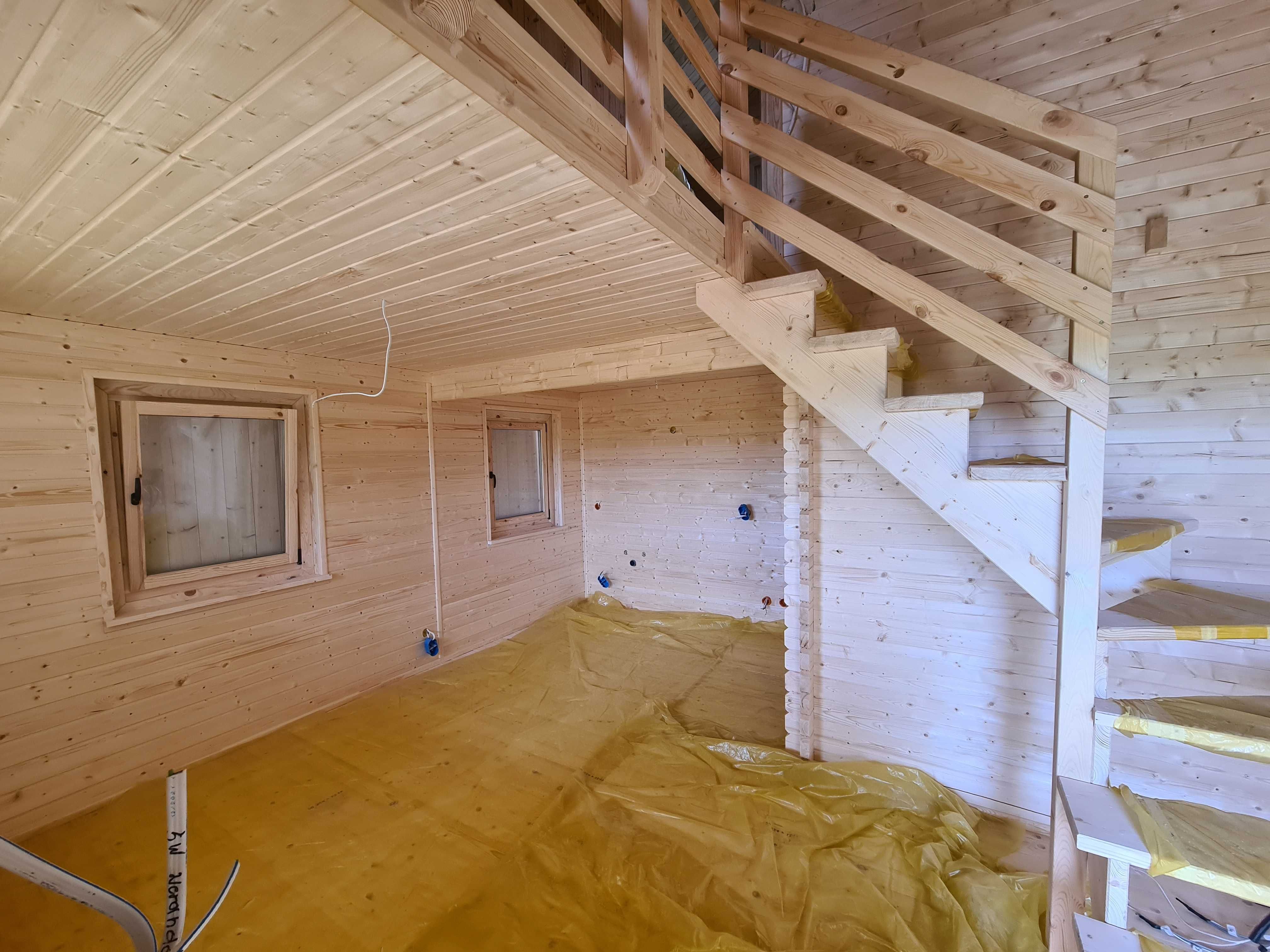 DREWNIANY Domek Letniskowy Całoroczny JAN II 55 + 10 M2