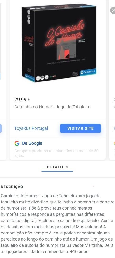 Jogo de tabuleiro O Caminho do Humor