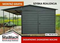Garaż Blaszany + zadaszenie - Schowek - Garaże Blaszane - Maj-Blach