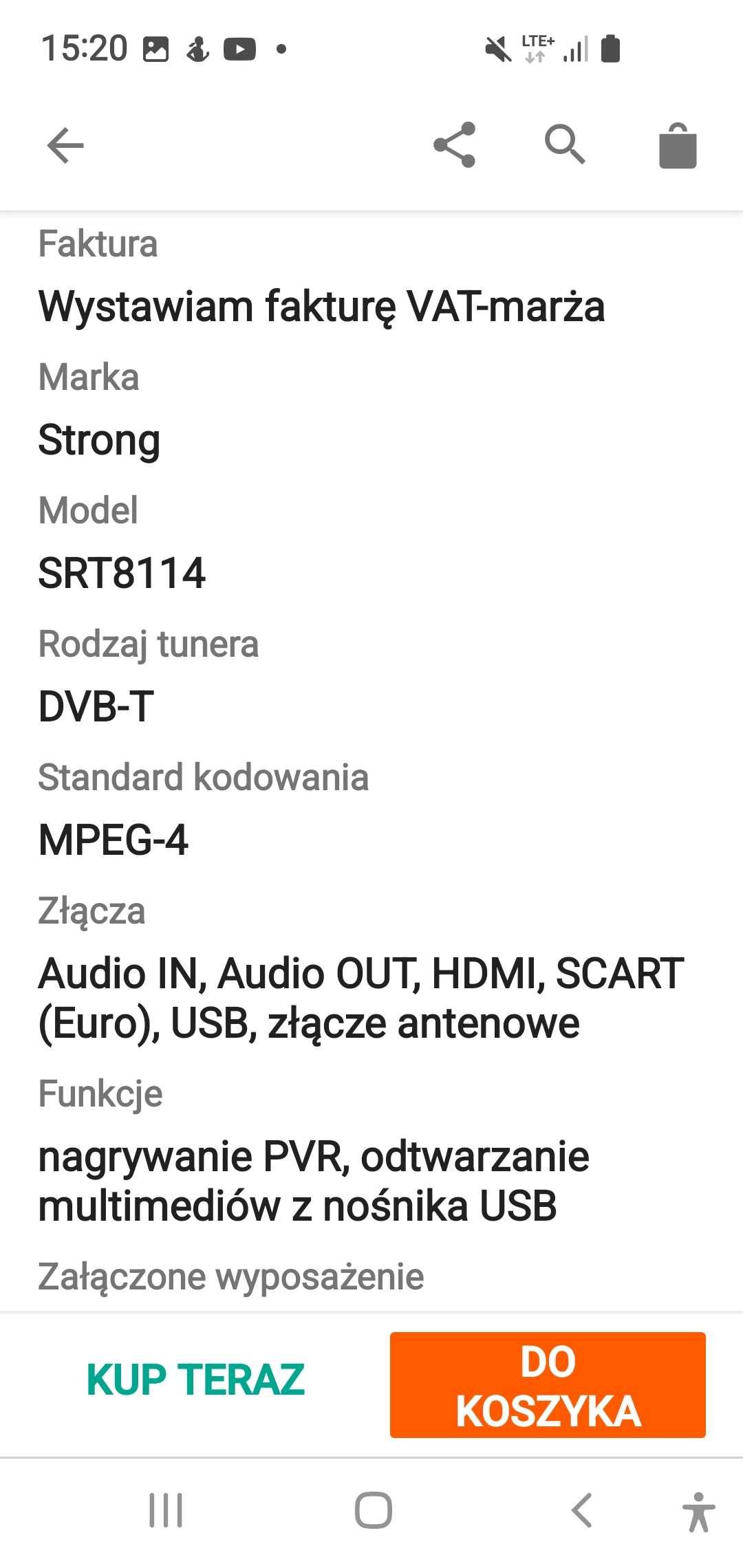 Tuner DVB-T Sttong srt 8114