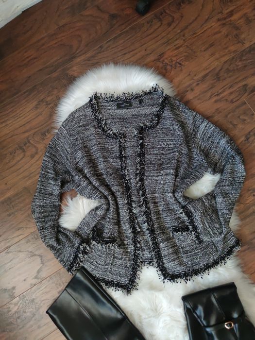 Tweedowy Ciepły sweterek rozmiar xxl 3XL