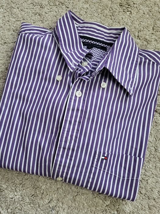 Koszula męska elegancka do garnituru w paski 100% bawełna markowa 38 M