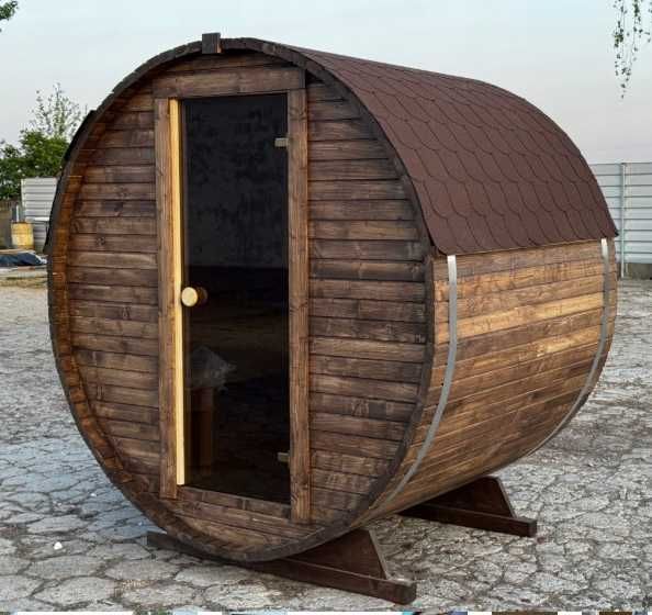 Zestaw. Sauna ogrodowa WOLA BECZKA 180 cm do samodzielnego montażu