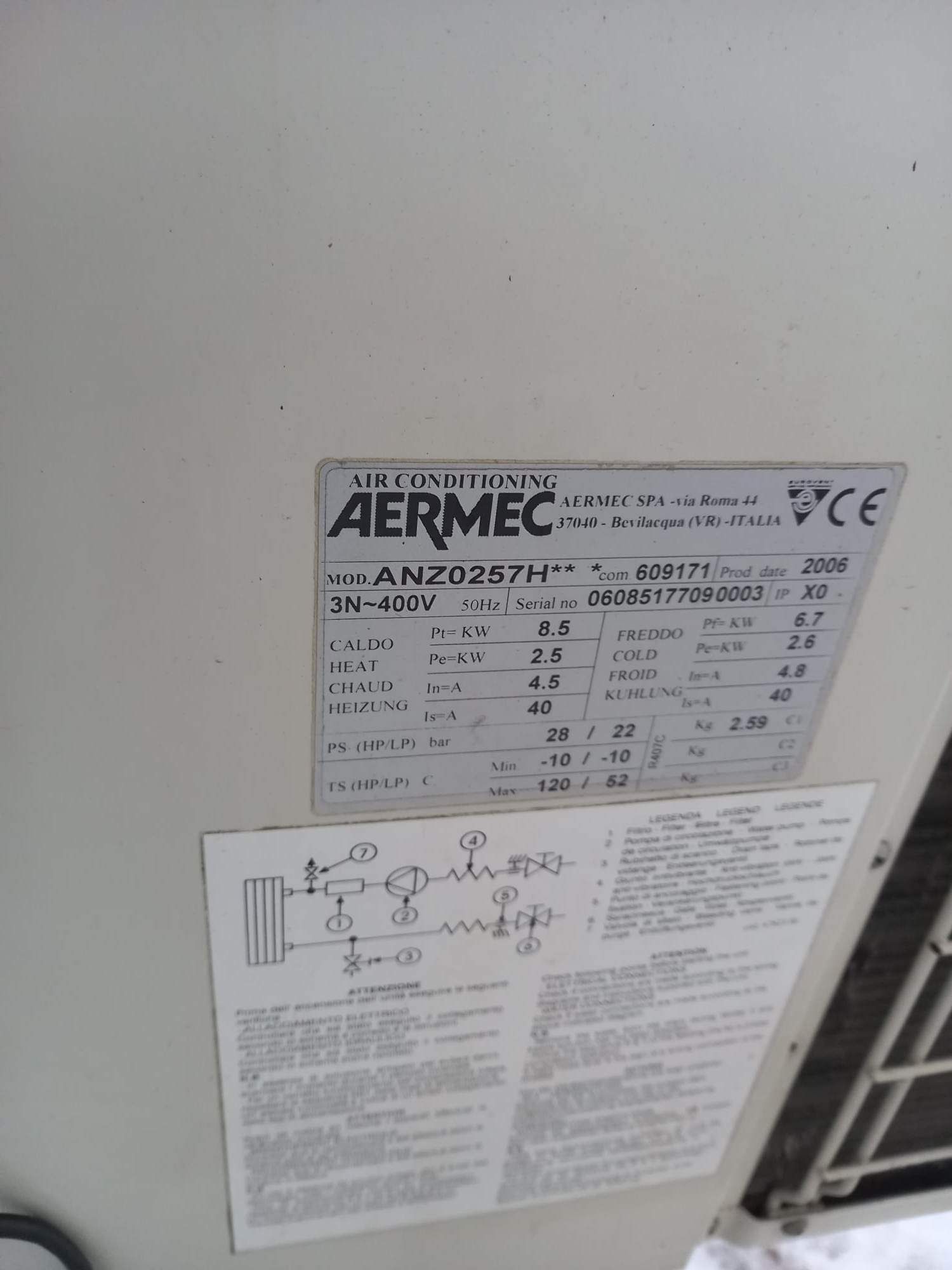 Pompa ciepła monoblok Aermec 9kW