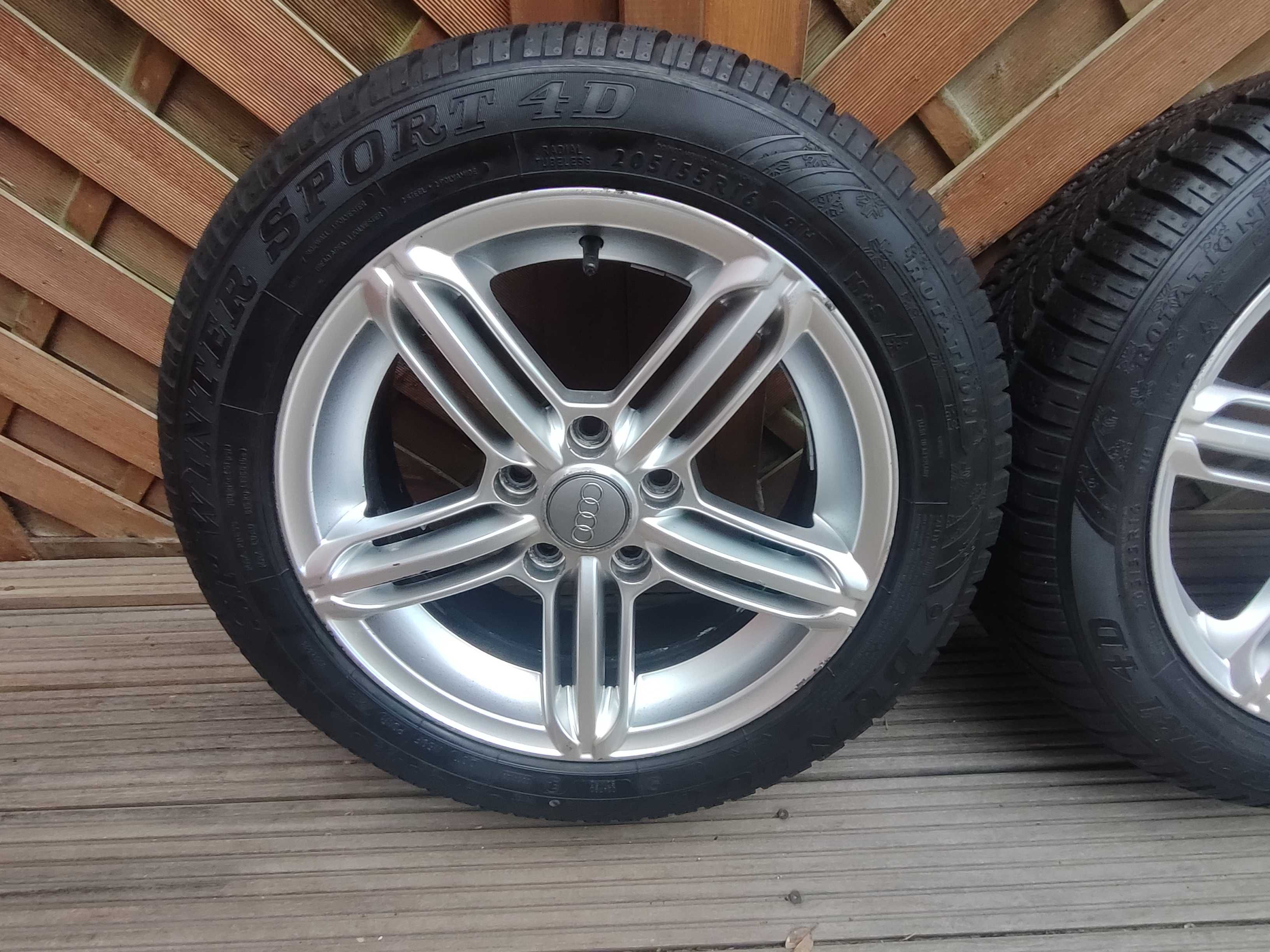 ALUFELGI 16 AUDI 5X112 Z OPONAMI zimowymi Bierznik 8mm!!