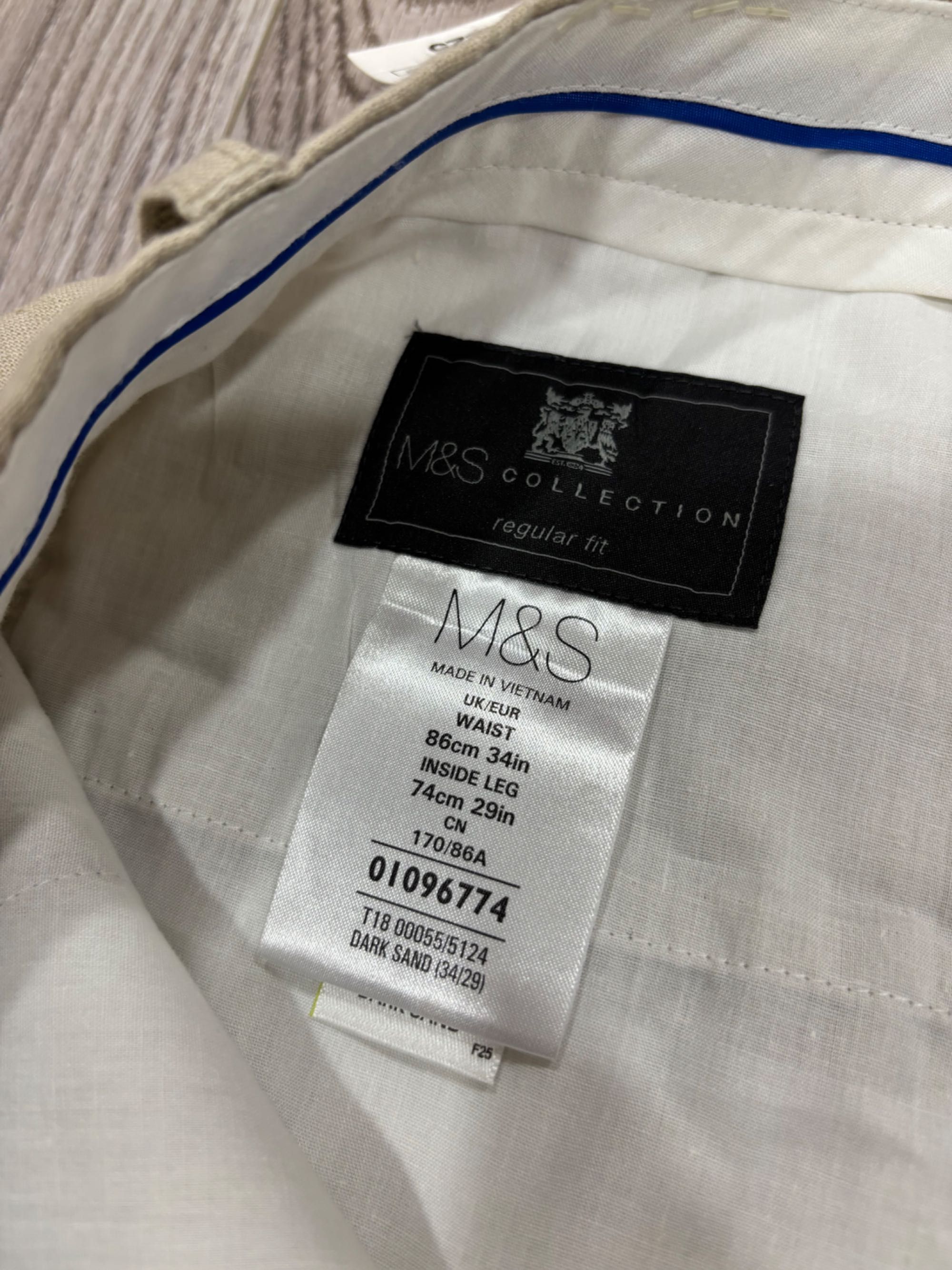 Marks & Spencer L 34 Льняные Мужские Regular штаны брюки l спенсер fit