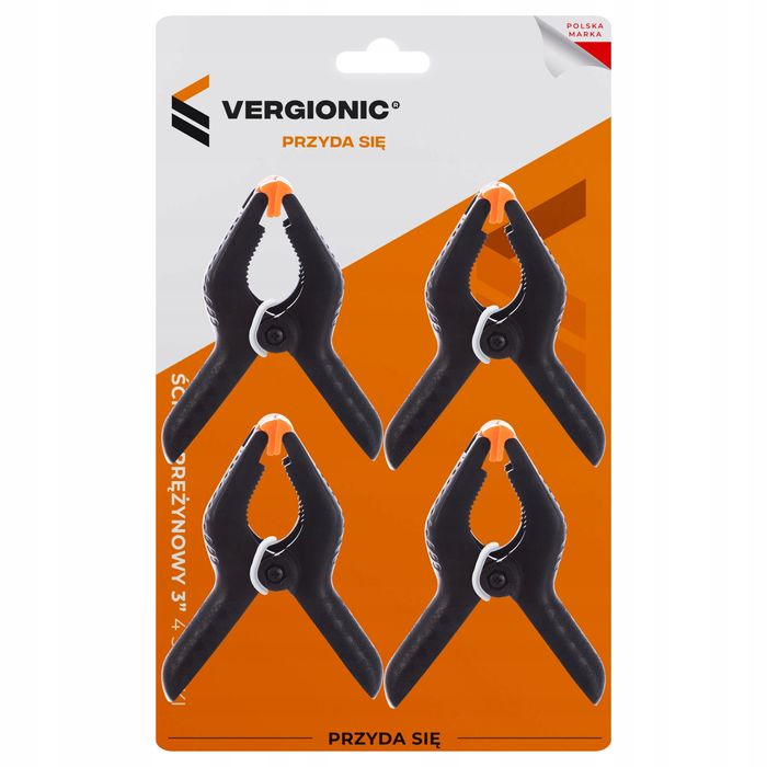 Ścisk Sprężynowy 3” 4 Szt. Modelarski, Stolarski, Klamerka Vergionic