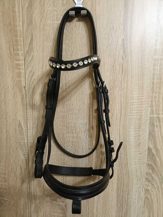 Ogłowie FULL czarne ozdobny naczółek