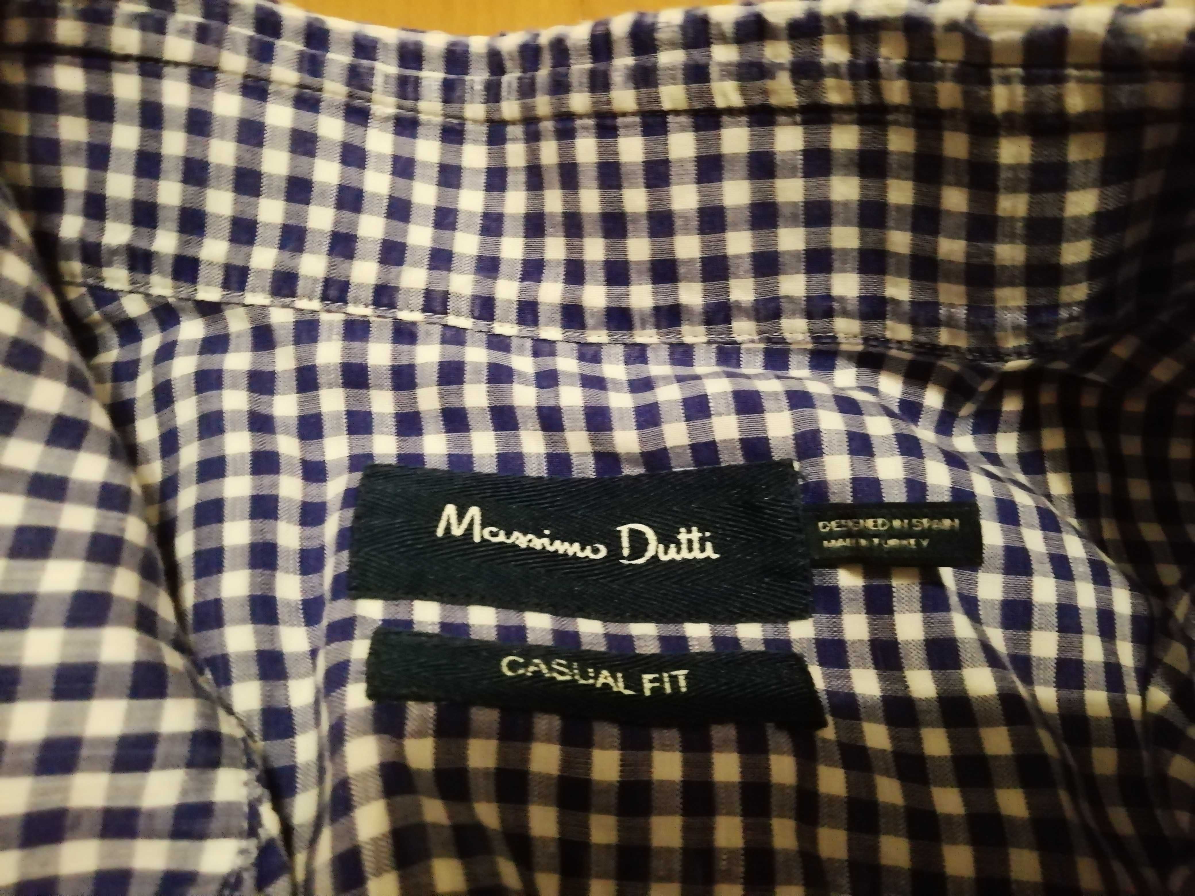 Męska koszula w kratkę Massimo Dutti Casual Fit długi rękaw M