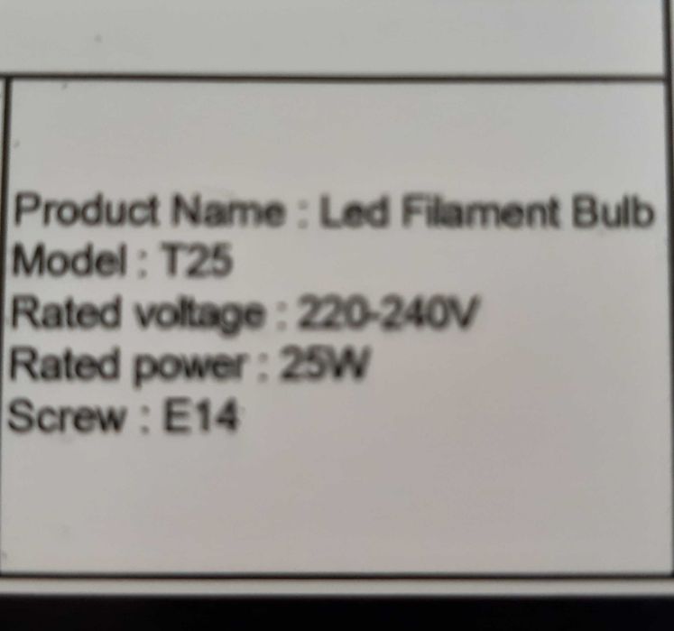 Lâmpada Nova Termo-resistente 25W E14 p/ Forno Eléctrico etc.