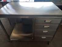 Bancada inox com gavetas e rodas