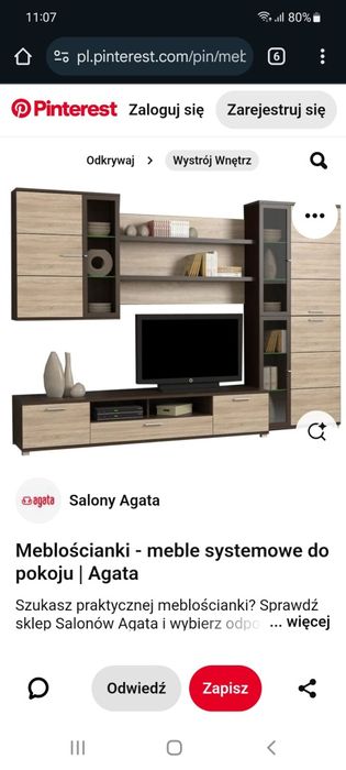 Meblościanka do pokoju dziennego