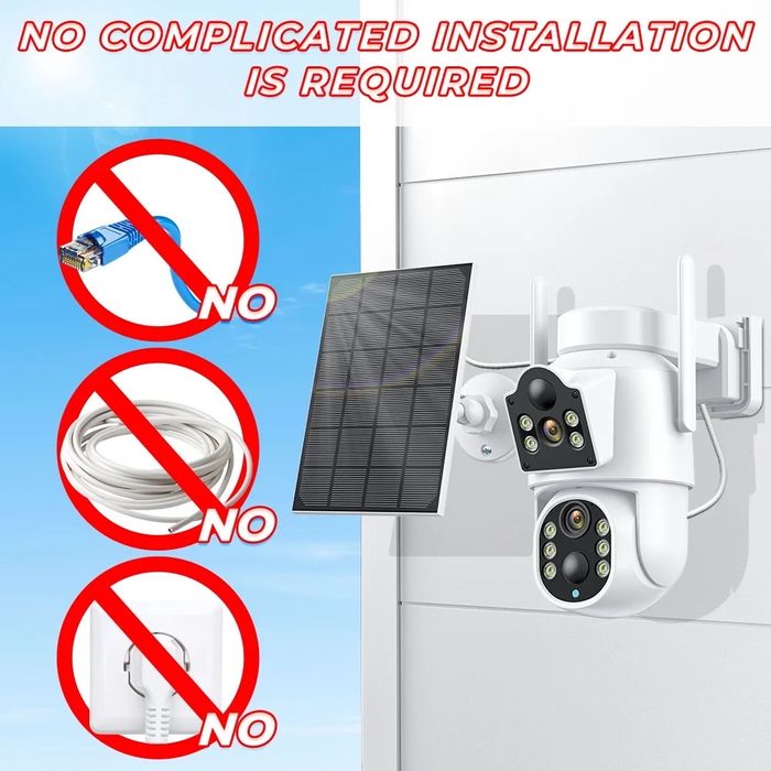 BESDER 8МП автономная WiFi камера с аккумулятором и панелью. ICSee