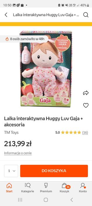 Pierwsza lalka dla 2 latki Huggy Luv interaktywna Mała Gaja cudowna z