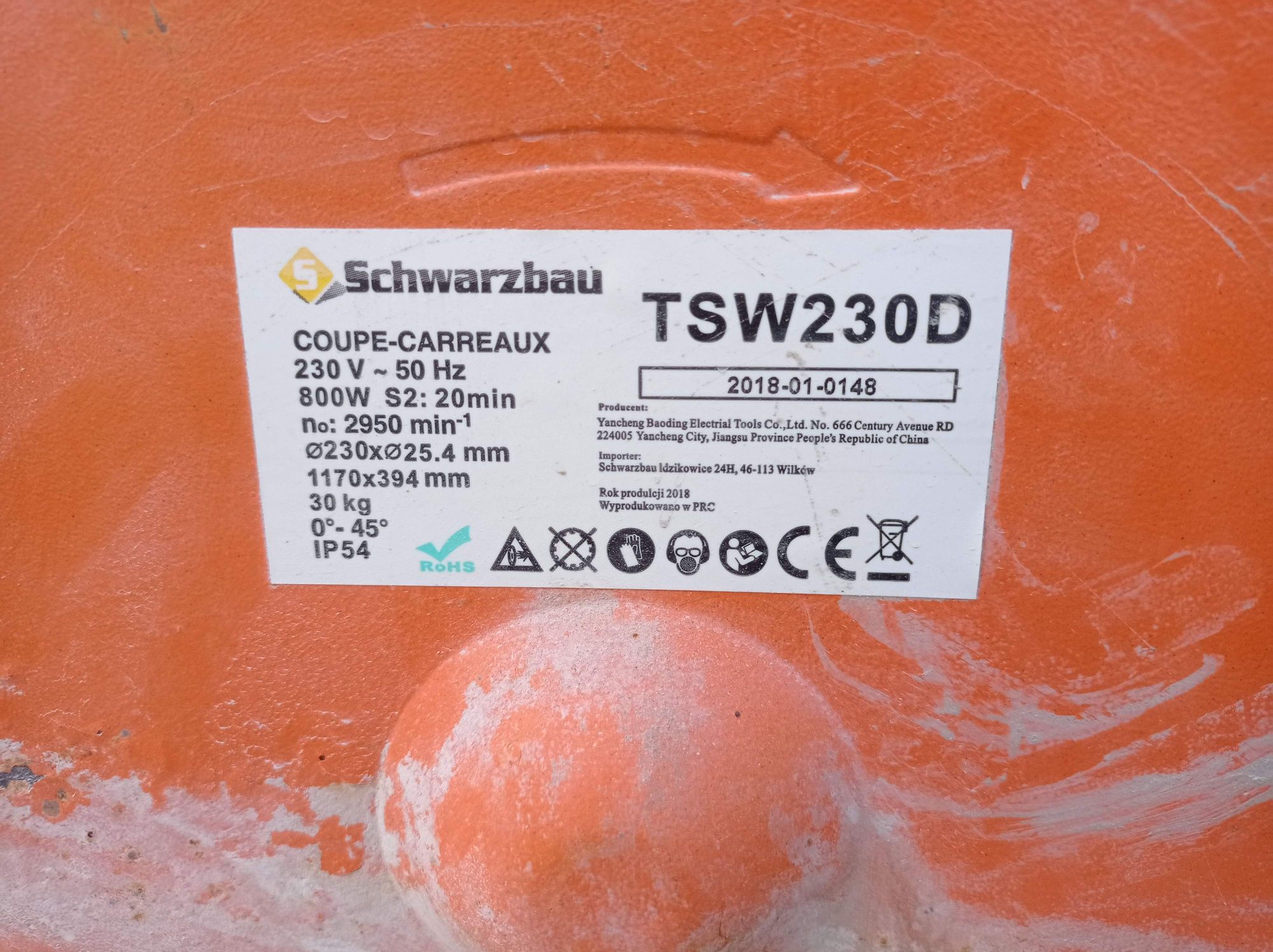 Schwarzbau TSW230D - Przecinarka stołowa do glazury gresu, wodna