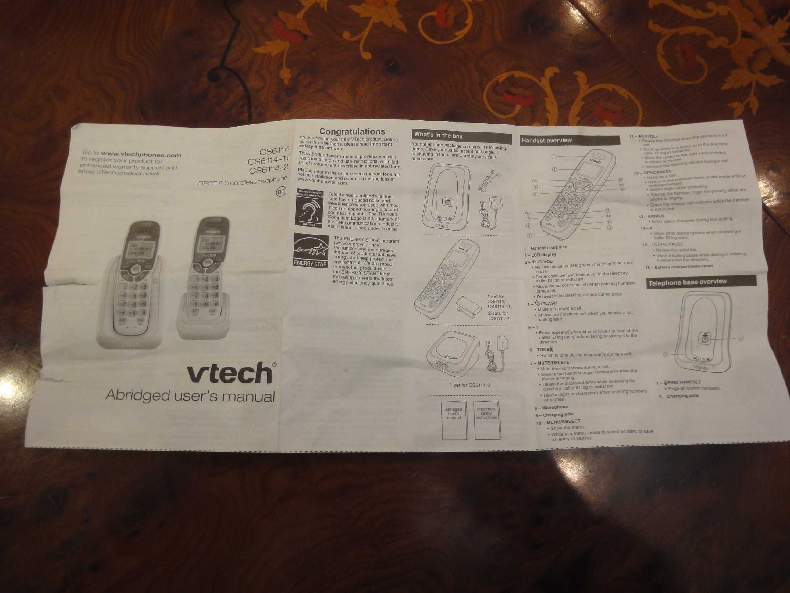 Vtech-CS6114 DECT 6.0 Digital cordless telephone / бездротовий телефон