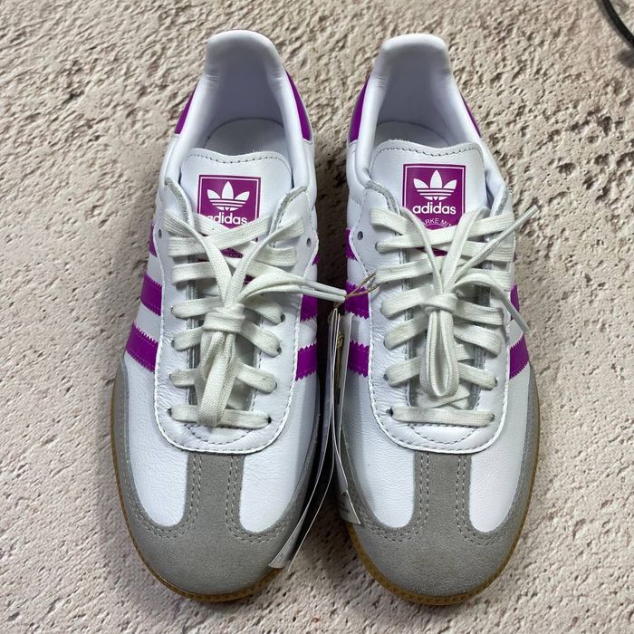 оригінал ih2873 нові жіночі кеди adidas casual samba og white/purple