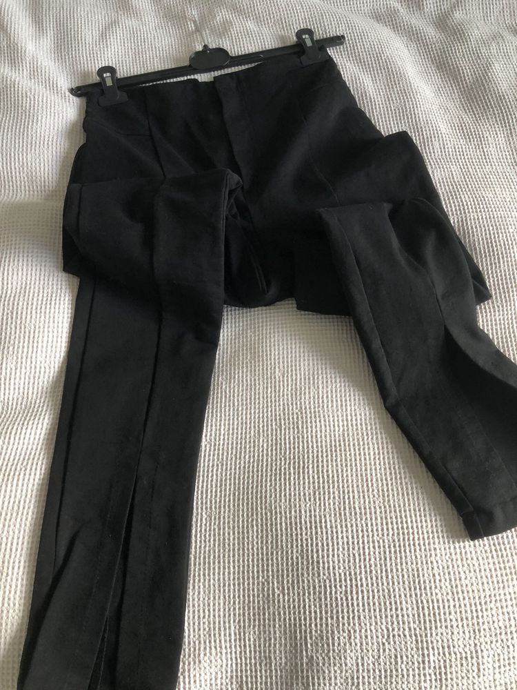 Czarne wysokie spodnie damskie h&m