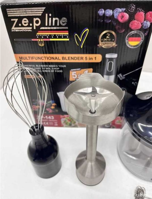 Немецкий погружной блендер Zepline ZP-143 5в1, 1500 Вт — универсальный