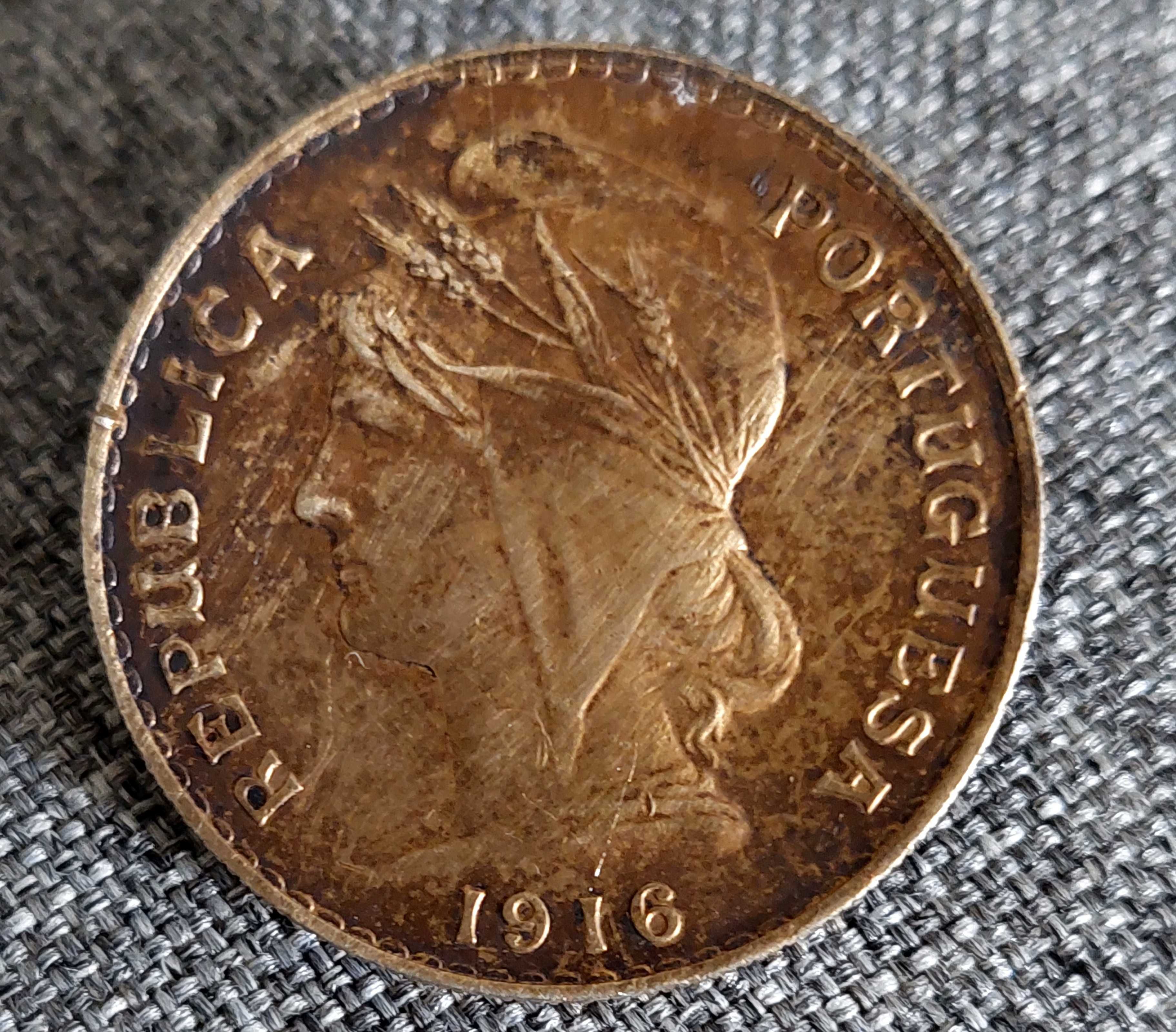 Prata moeda 1916 50 centavos broche pregador