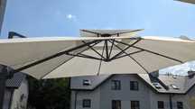 Parasol ogrodowy Vidaxl 300x300 biały plus obciążniki