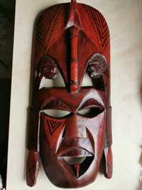 Maska afrykańska Afryka drewno płaskorzeźba murzyn Masajowie duża mask