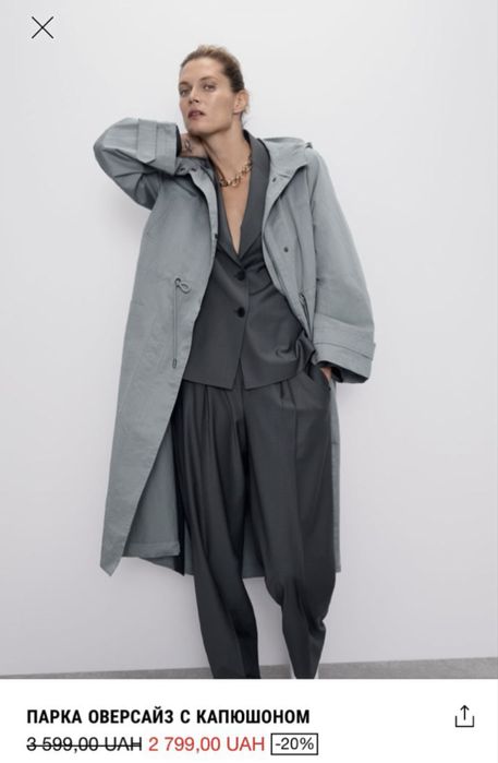 тренч zara плащ парка