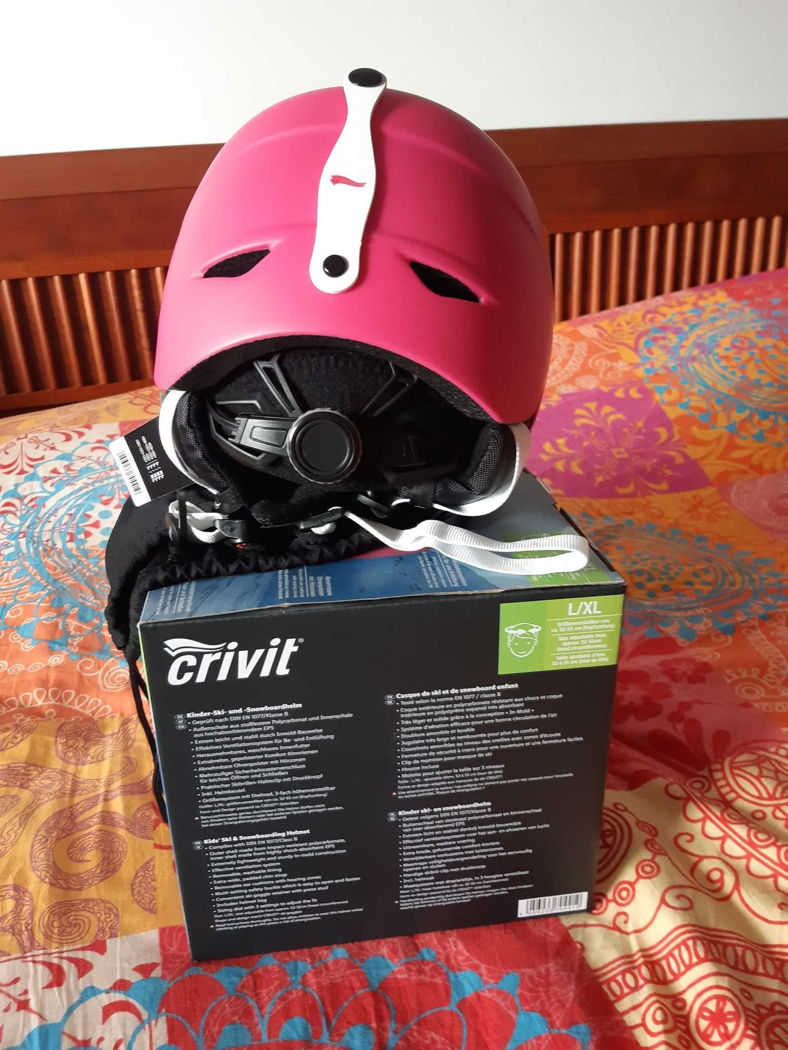 Nowy Kask dziecięcy Narciarski S/M 52 - 55 cm Narty Snowboard Crivit