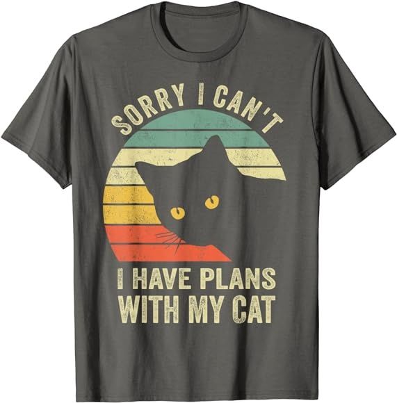 T-hirt engraçaca - cat lovers - Sorry I can't I have plans with my cat