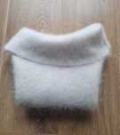 Śmietanka Sweter 80% Angora Wełna Puszek