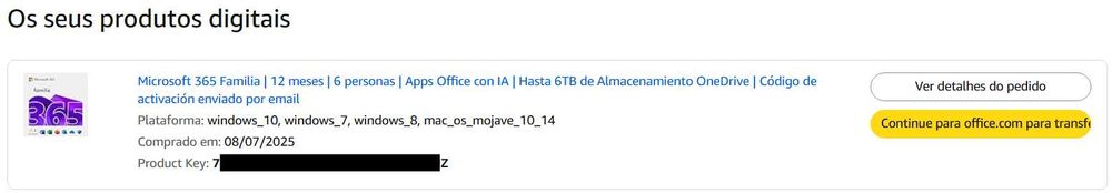 Código de Ativação Microsoft 365 Família