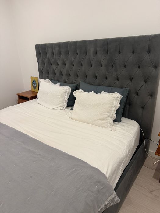 Cama cabeceira em veludo 180x200