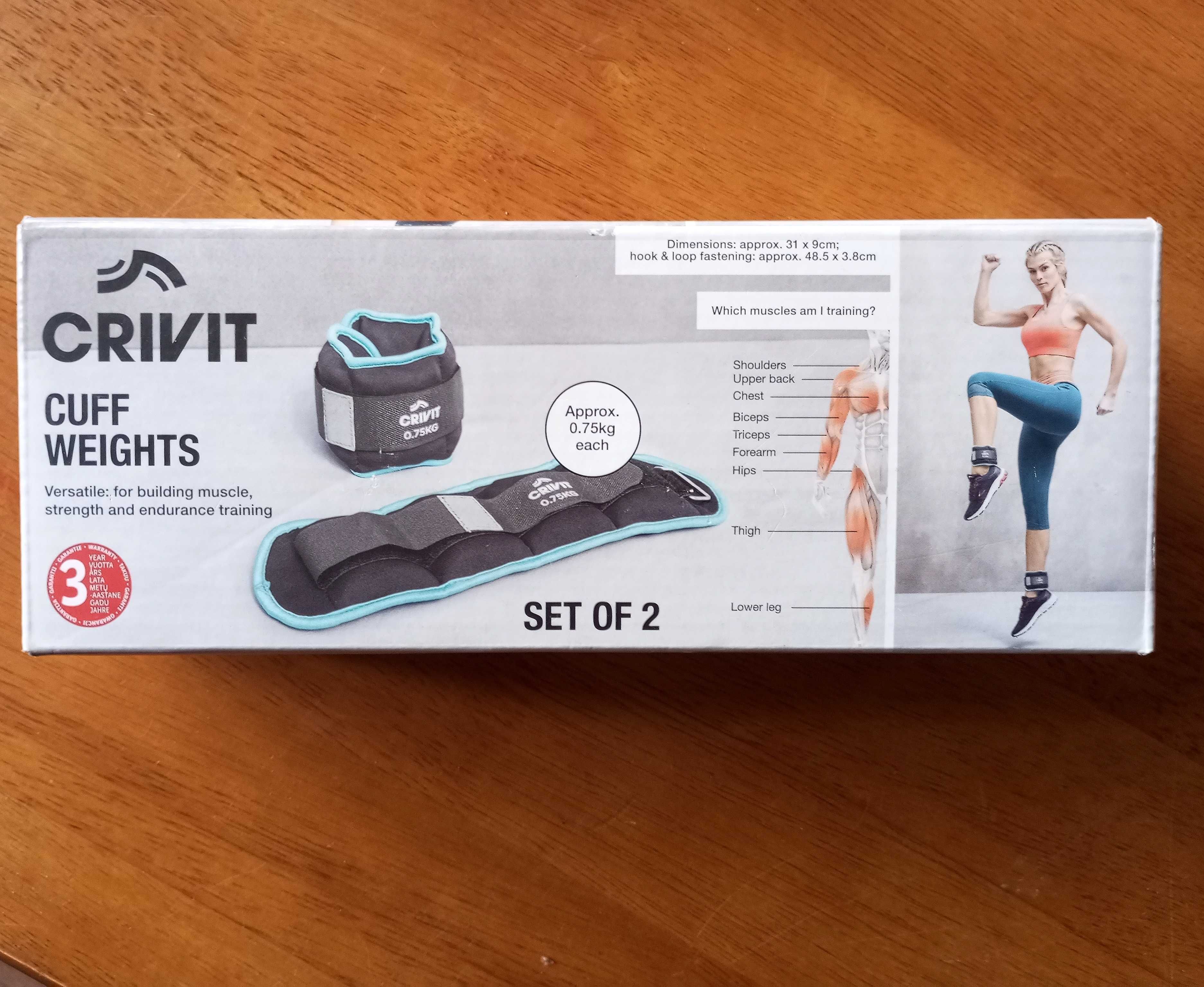 Mankiety z odważnikami Crivit Cuff Weights do ćwiczeń 0,75kg NOWE