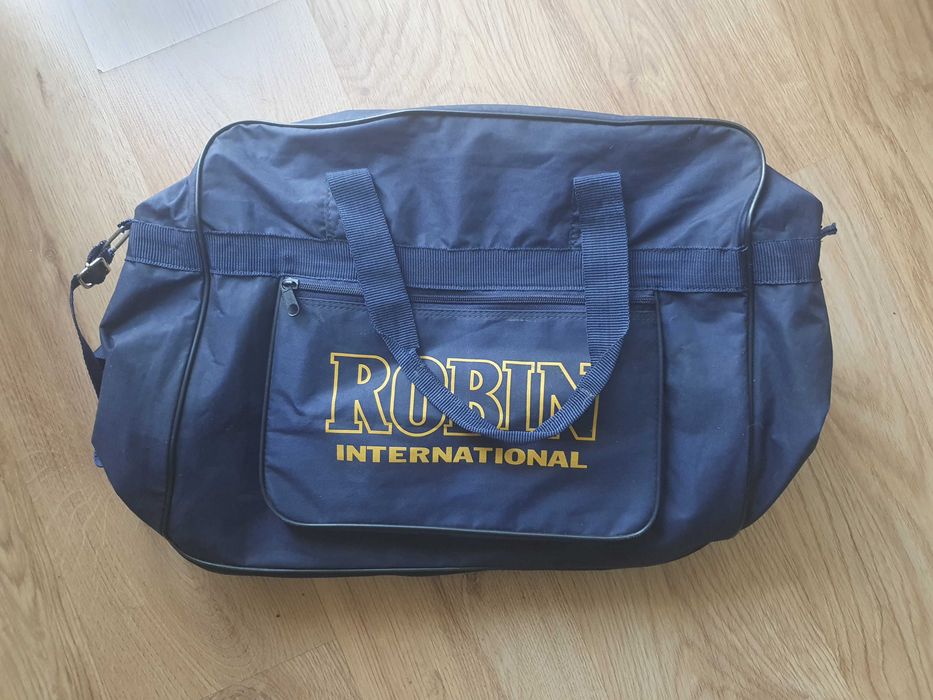 Torba turystyczna granatowa Robin z kółkami rozkładana