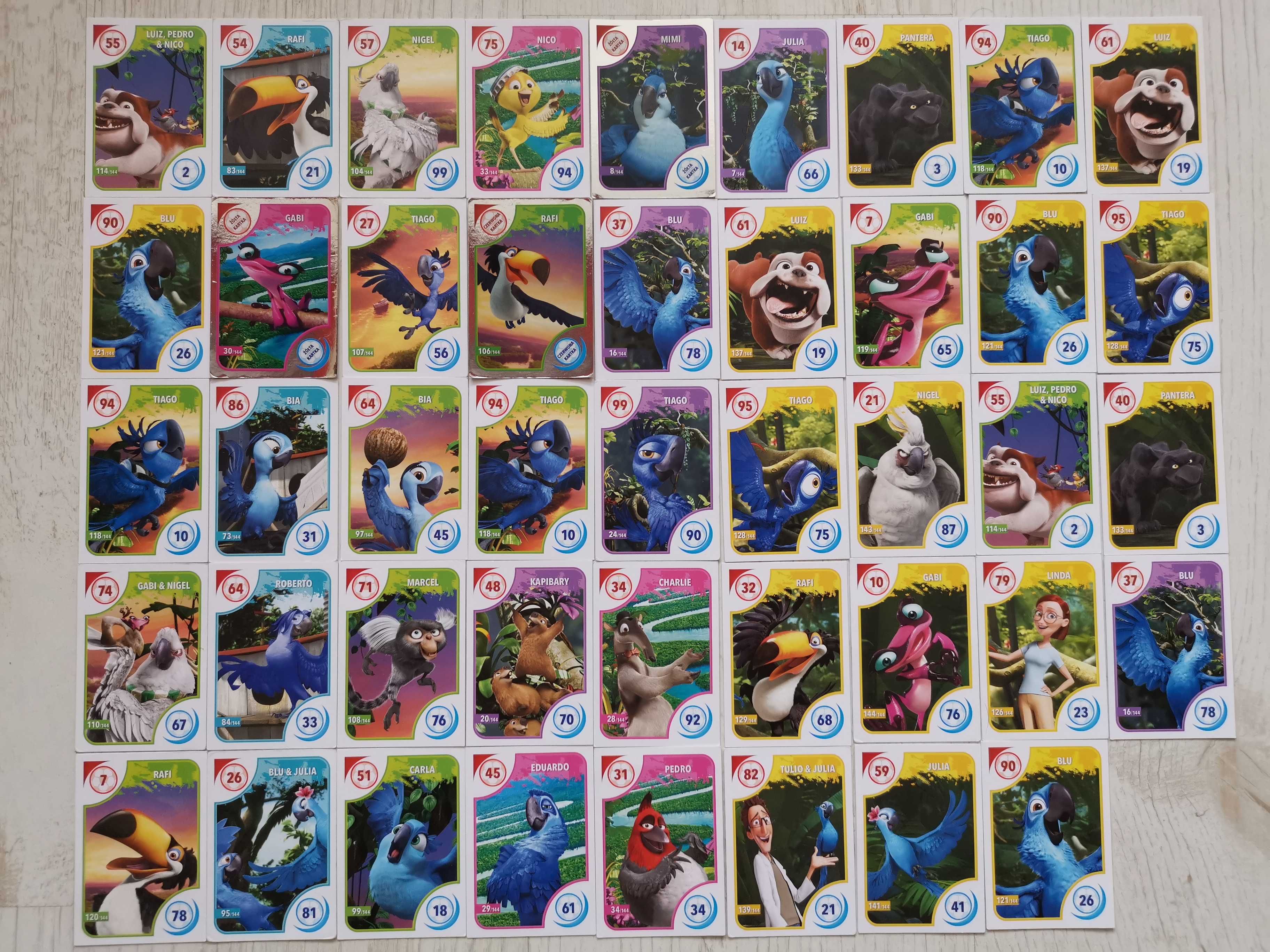 Karty kolekcjonerskie z filmu Rio 2, zestaw 44 szt.