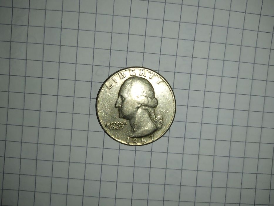 Moneta ćwierćdolarówka Liberty 1967R USA Quarter Dollar Okazja