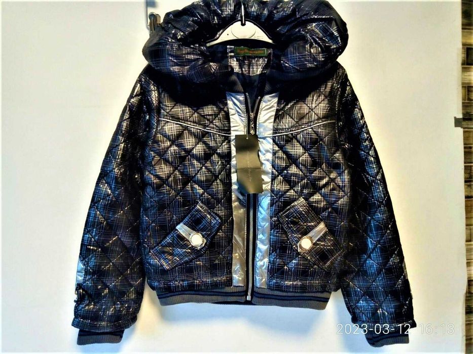 Куртка стеганная девочки-подростка осень без капюшона 2 цвета р.М.L,XL