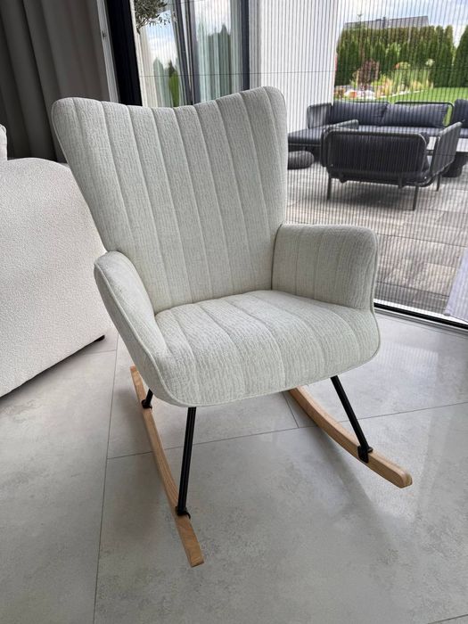 Fotel Bujany Jasny Beż Tkanina  Fw7 dostępny od ręki, dostawa