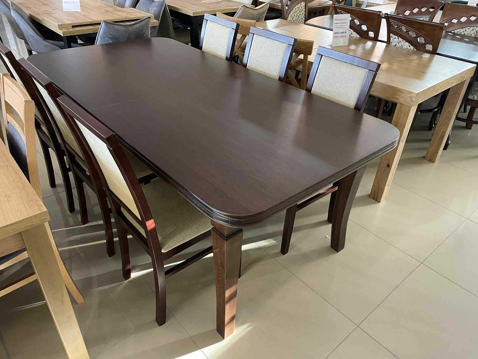 (95WN) Stół duży rozkładany + 6 krzeseł, okazja 1499 zł