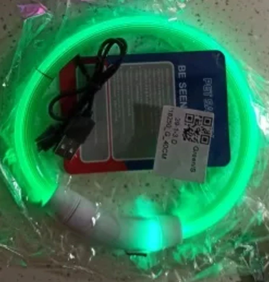 Coleira Led Green USB Charger - Ctt Grátis 48 Horas