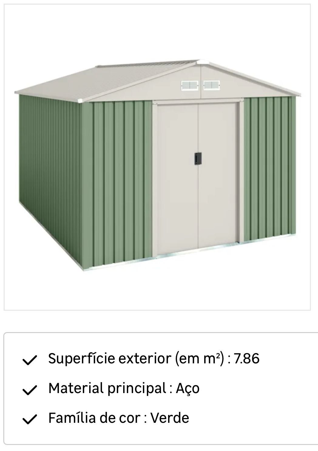 Abrigo de metal 2,61x3,1 m 7.3M² verde Hoggar Galliv