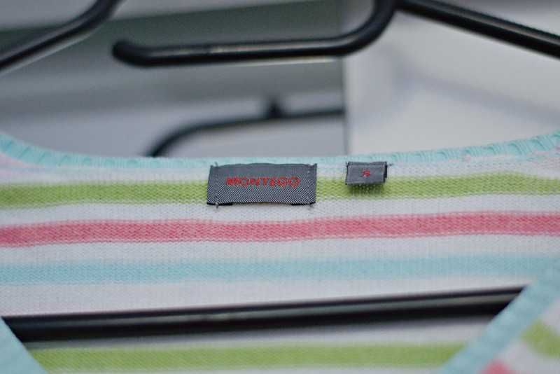 100% bawełna tęczowy sweter z dekoltem V Montego coquette