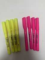 Pisaki mazaki flamastey zakreslacze żółte różowe bic neonowe fluo