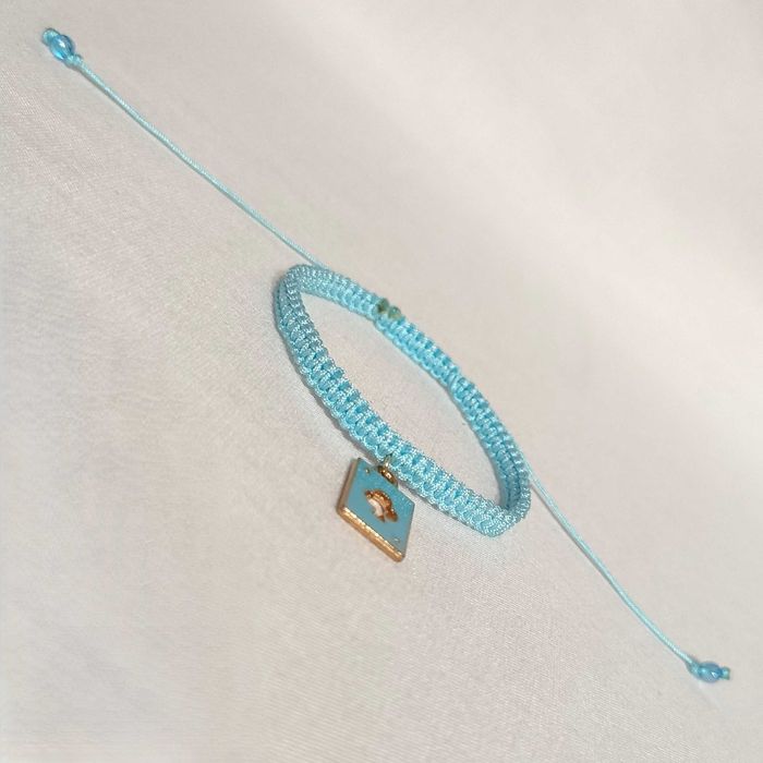 B501 Bransoletka Karta do gry AS makrama pleciona Handmade Rękodzieło